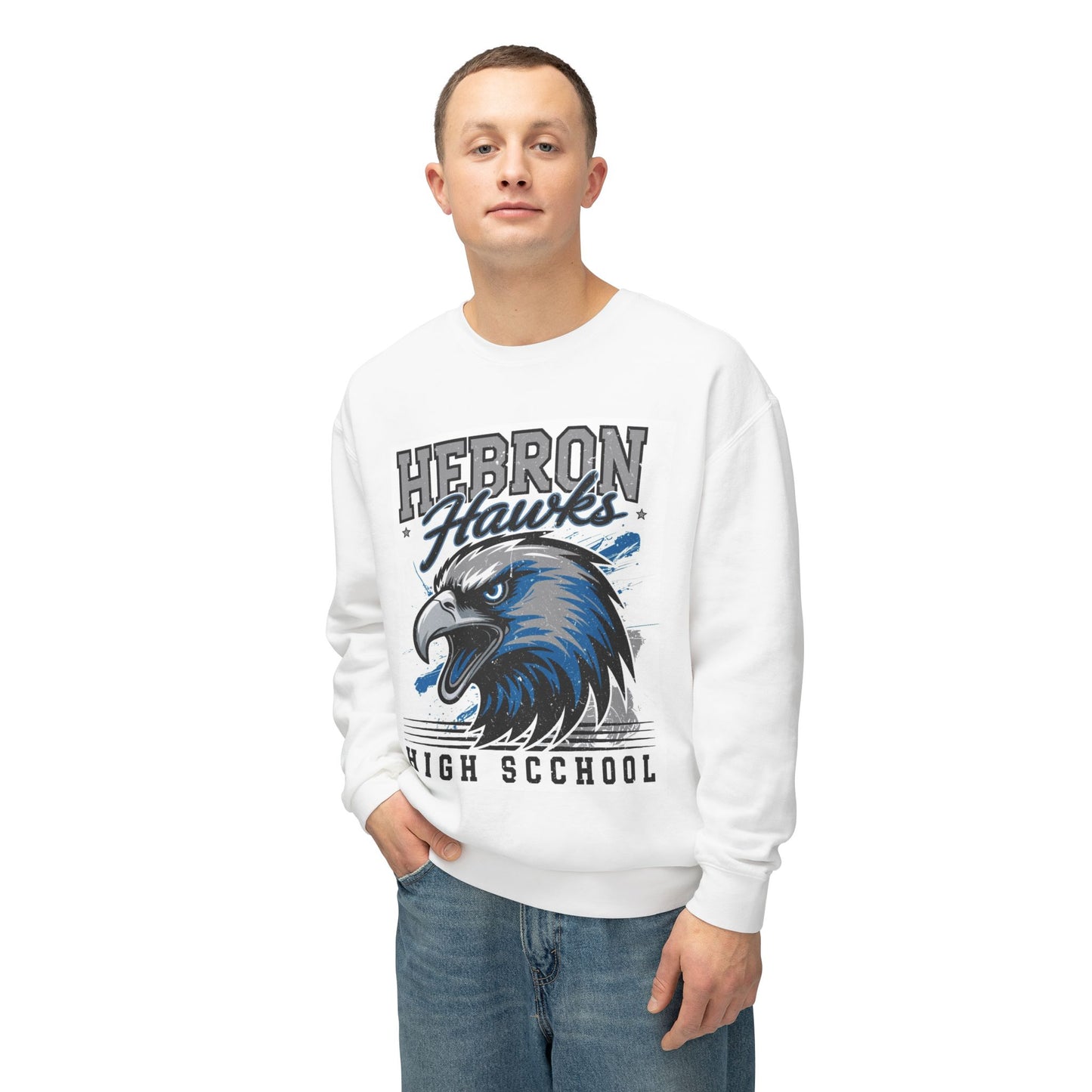 Hebron Hawks Crewneck Sweatshirt - Unisex Lightweight Sweater for School Spirit, Casual Wear, Sports Events, Gifts, Team Merchandise