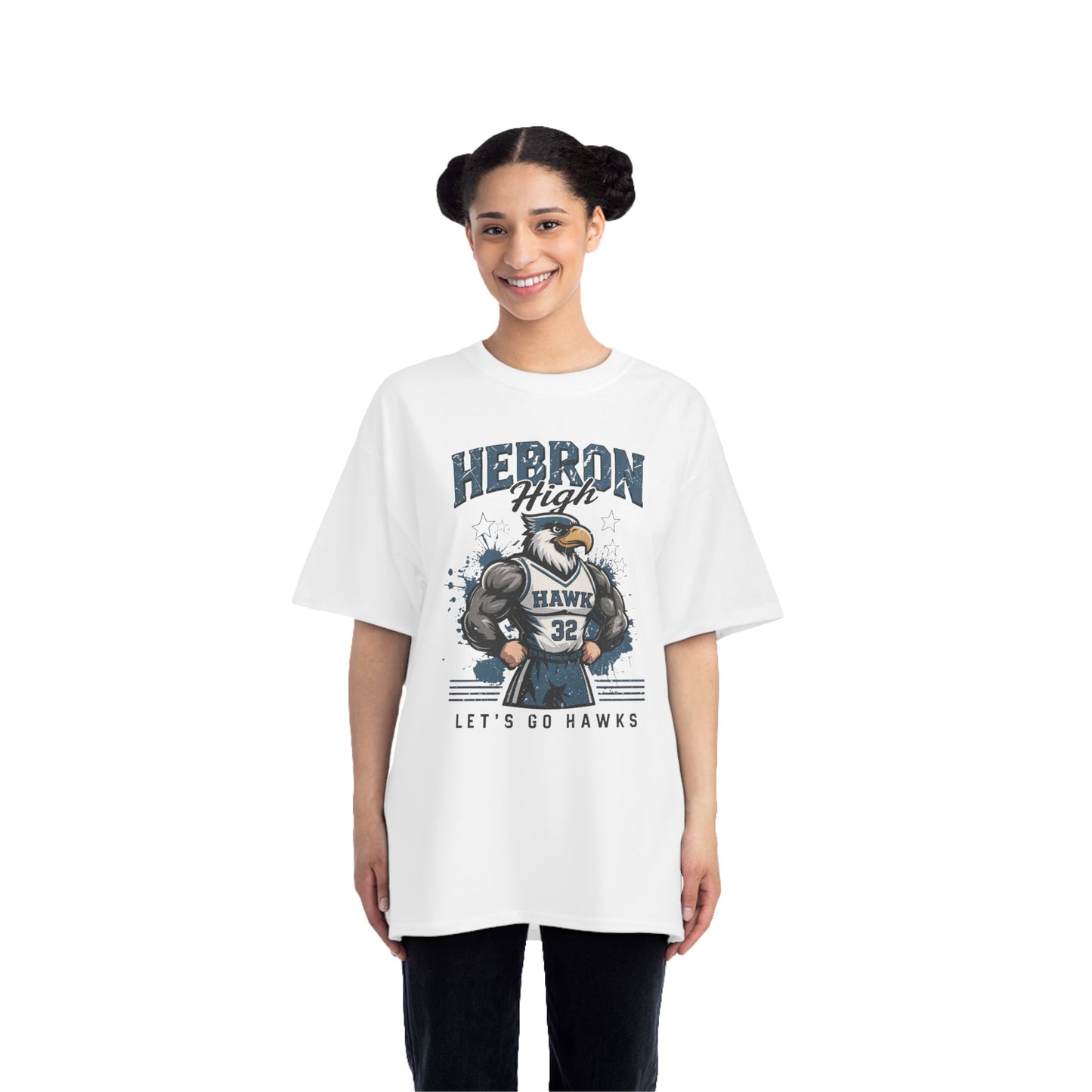 Hebron High Cheer T-Shirt - Let's Go Hawks Spirit Wear, Custom School Shirt, Youth Sports Apparel, Team Fan Merchandise, Graduation Gift