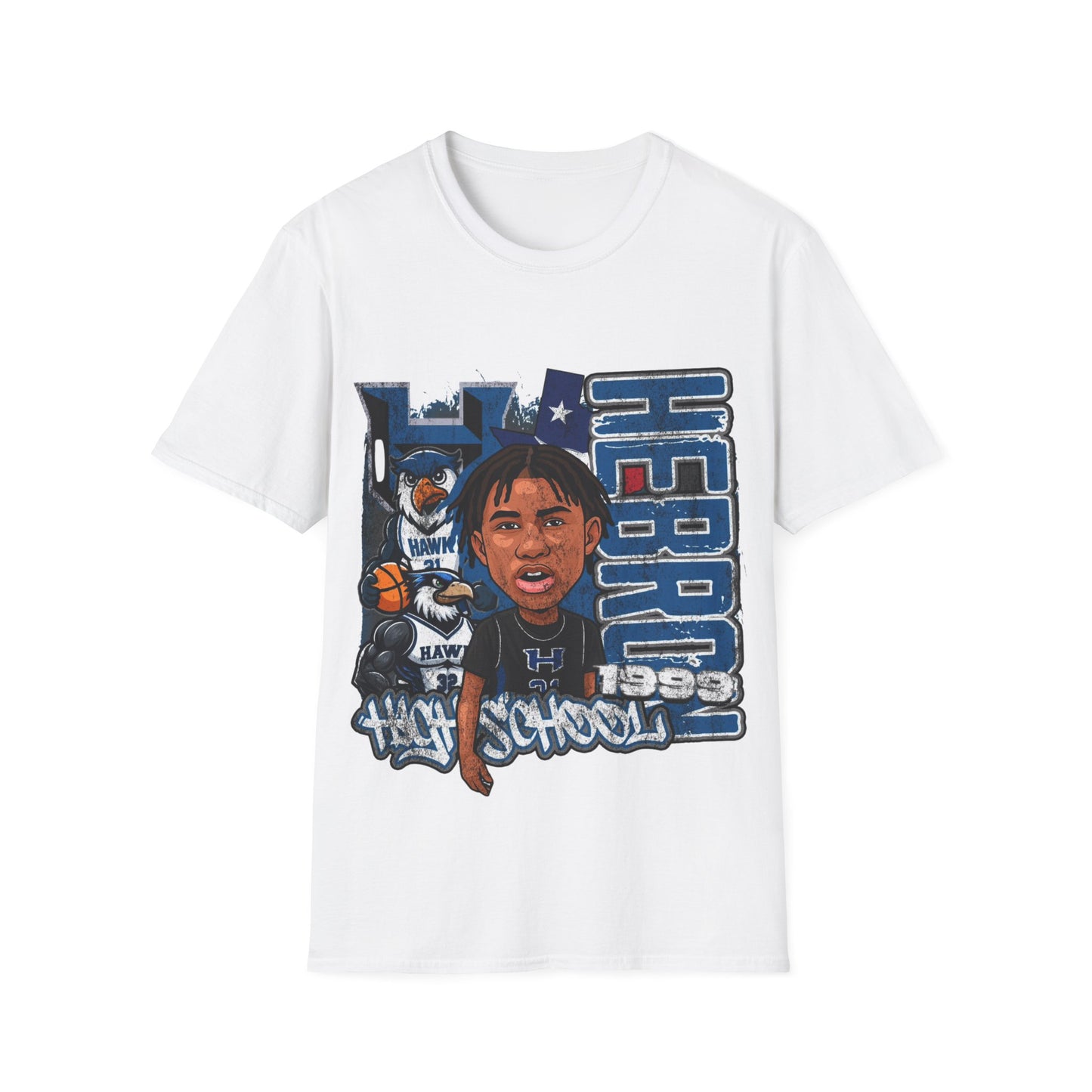 Custom Player Hebron High School Basketball T-Shirt, Unisex Tee, Retro Sports Apparel, Gift for Athletes, Nostalgic School Spirit Wear