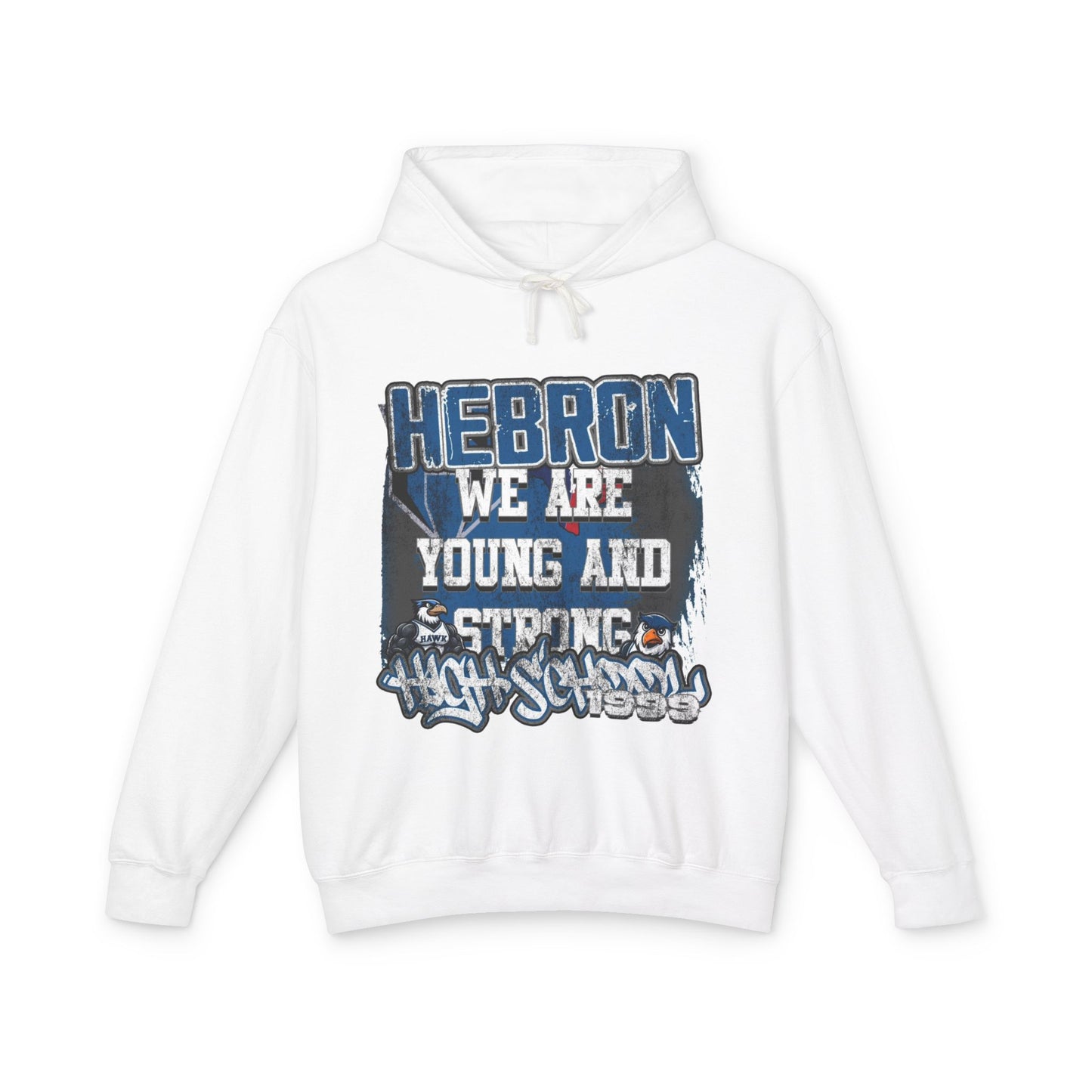 Hebron High School Unisex Lightweight Hooded Sweatshirt - We Are Young and Strong, School Spirit Apparel, College Hoodies, Student [...]