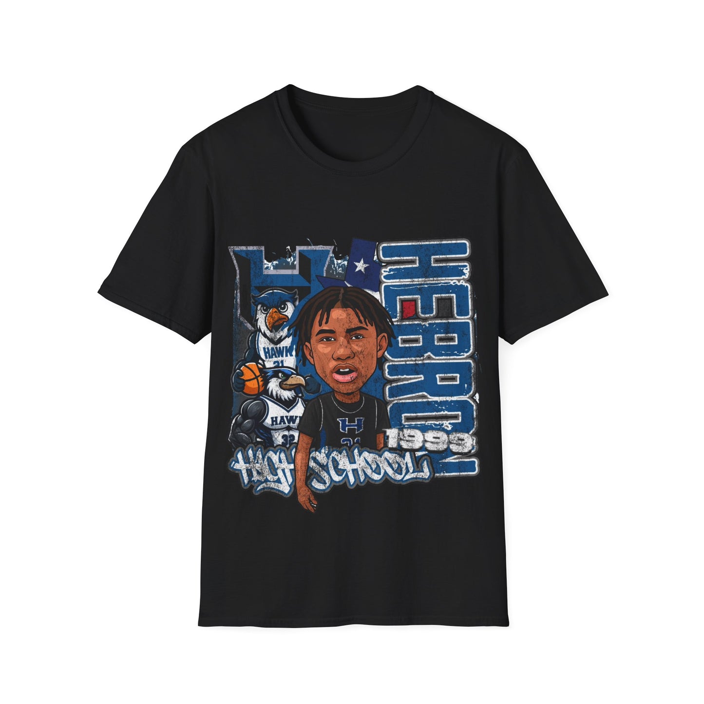 Custom Player Hebron High School Basketball T-Shirt, Unisex Tee, Retro Sports Apparel, Gift for Athletes, Nostalgic School Spirit Wear