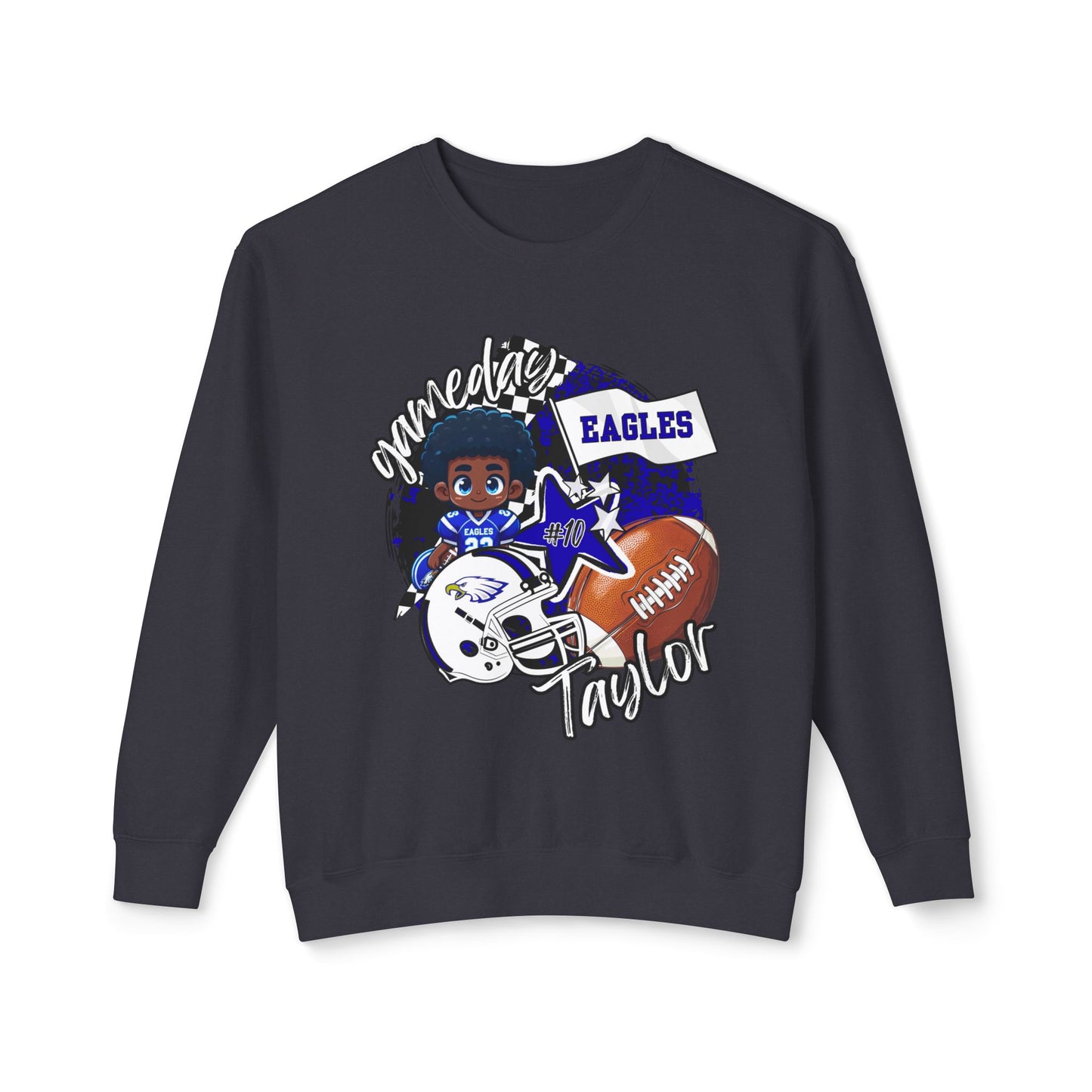 Custom Arbor Creek Eagles Football Crewneck Sweatshirt for Kids, Personalized Team Spirit Top, Gift for Young Fans, Lightweight Athletic Apparel