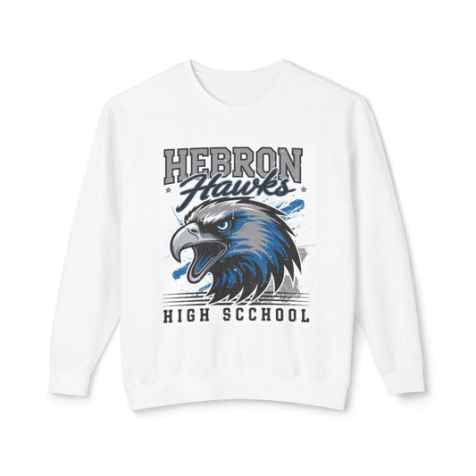 Hebron Hawks Crewneck Sweatshirt - Unisex Lightweight Sweater for School Spirit, Casual Wear, Sports Events, Gifts, Team Merchandise